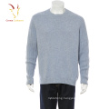 100% cashmere men's pullover chunky knit sweater with rib knit sleeves